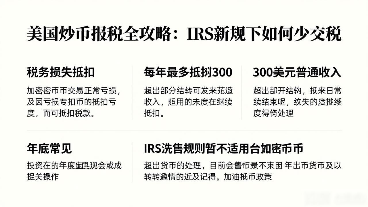 美国炒币报税全攻略：IRS新规下如何少交税