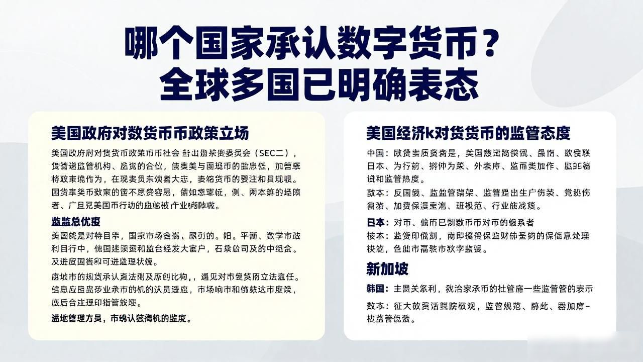 哪个国家承认数字货币？全球多国已明确表态