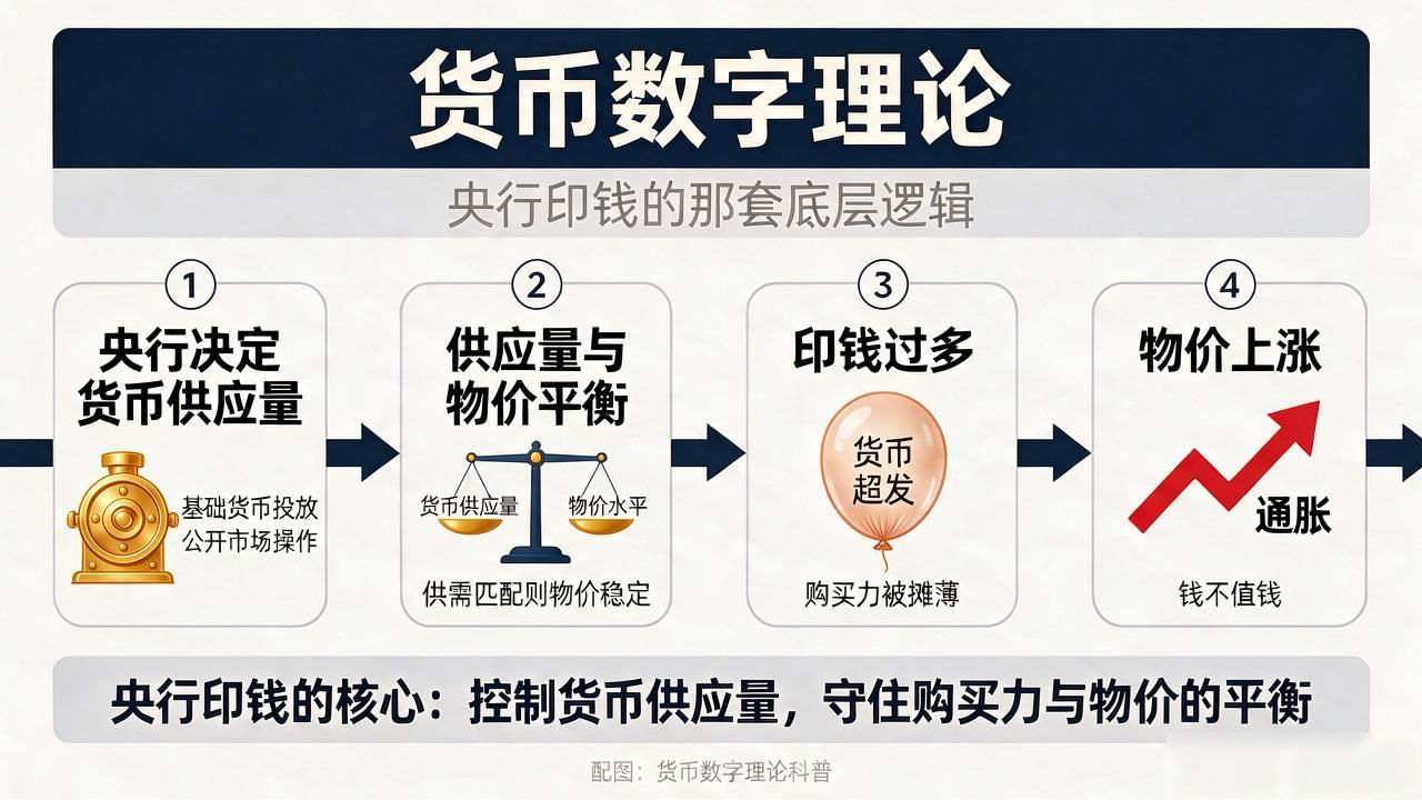 货币数字理论什么意思？说白了，就是央行印钱的那套底层逻辑
