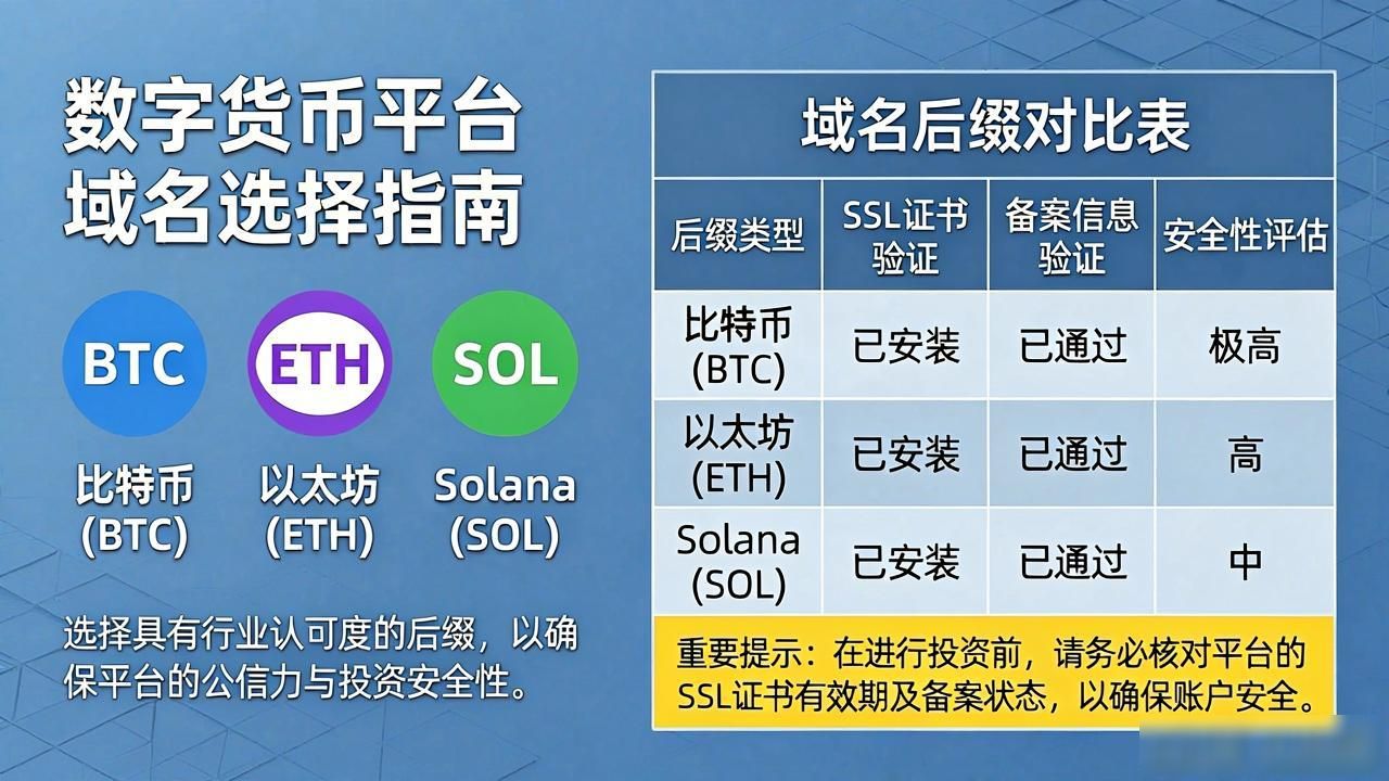 数字货币平台网址后缀怎么选才靠谱？