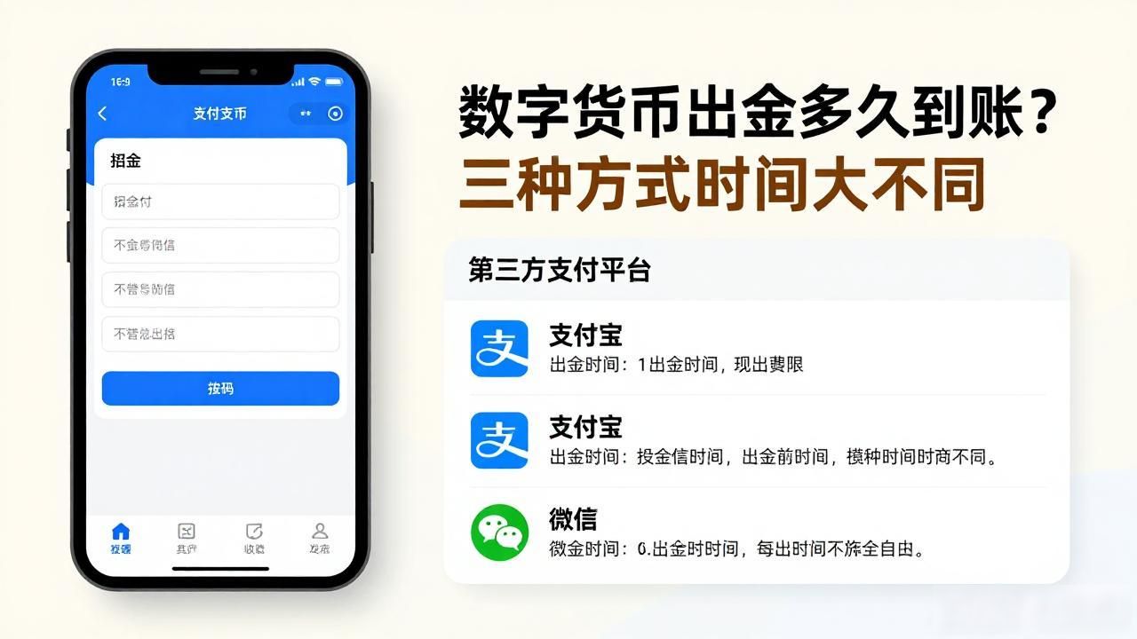 数字货币出金多久到帐？三种方式时间大不同