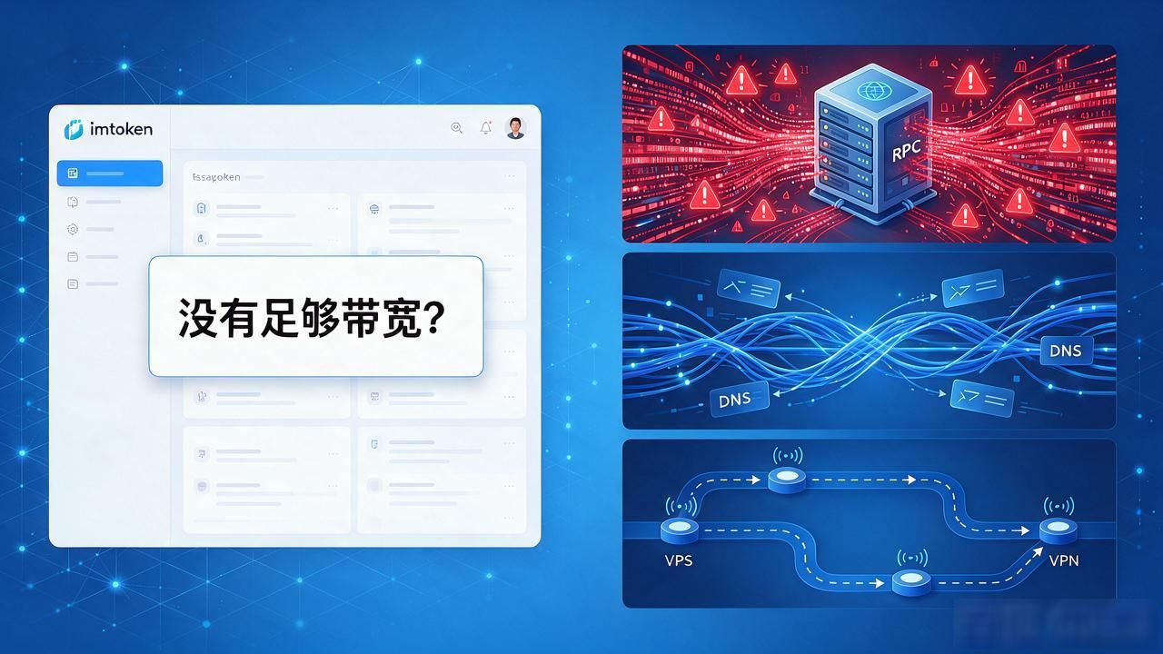 imtoken提示没有足够带宽？别去测网速了，大概率是节点响应超时