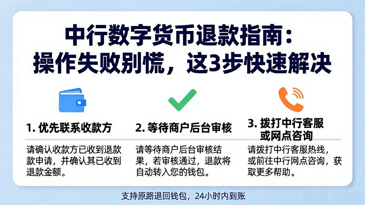 中行数字货币退款指南：操作失败别慌，这3步快速解决