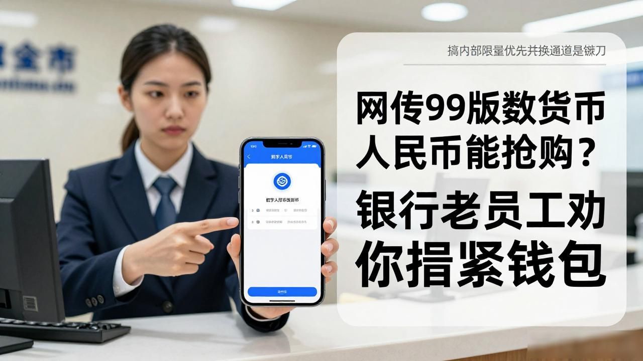 网传99版数字货币人民币能抢购？银行老员工劝你捂紧钱包