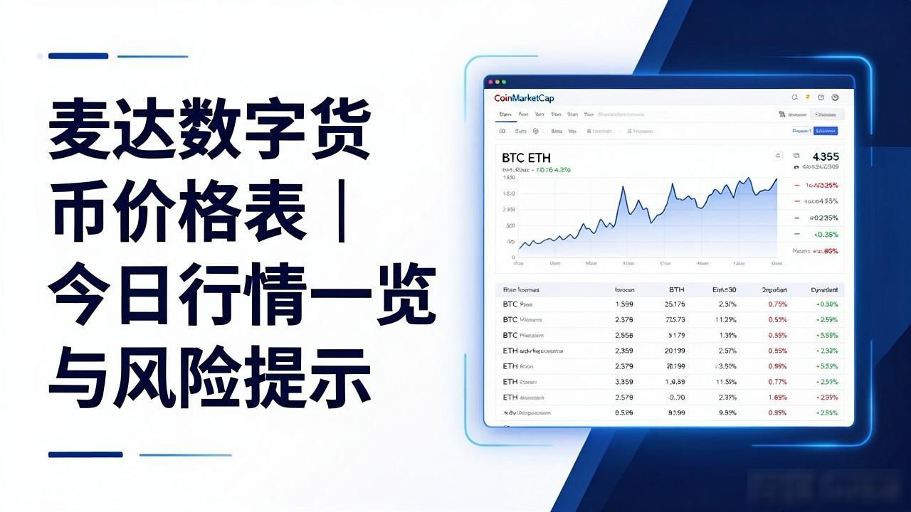 麦达数字货币价格表｜今日行情一览与风险提示