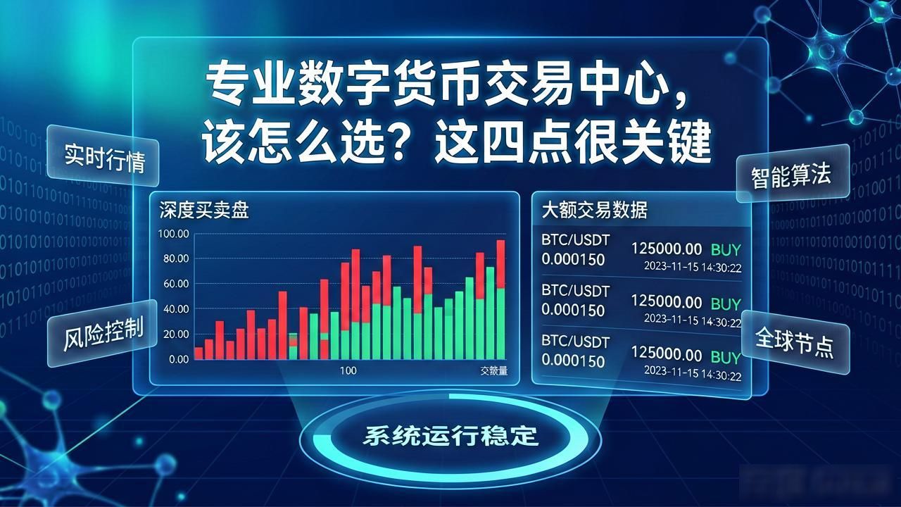 专业数字货币交易中心，该怎么选？这四点很关键