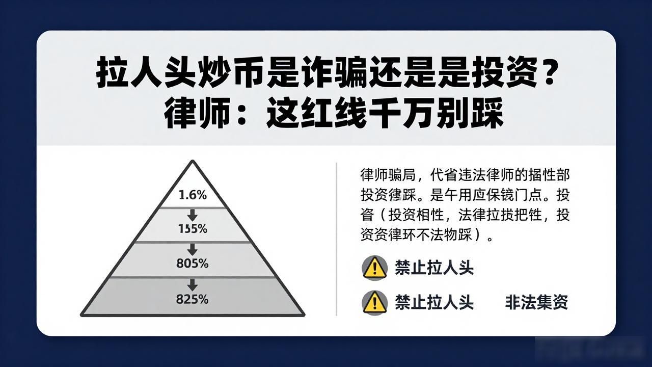 拉人头炒币是诈骗还是投资？律师：这红线千万别踩