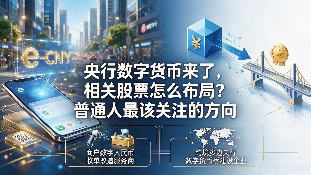央行数字货币来了，相关股票怎么布局？普通人最该关注的方向