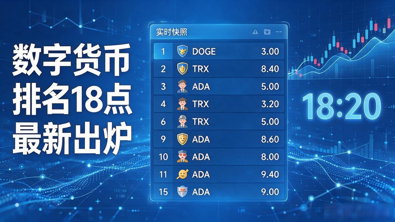 数字货币排名18点最新出炉，比特币以太坊主流币涨跌全解析