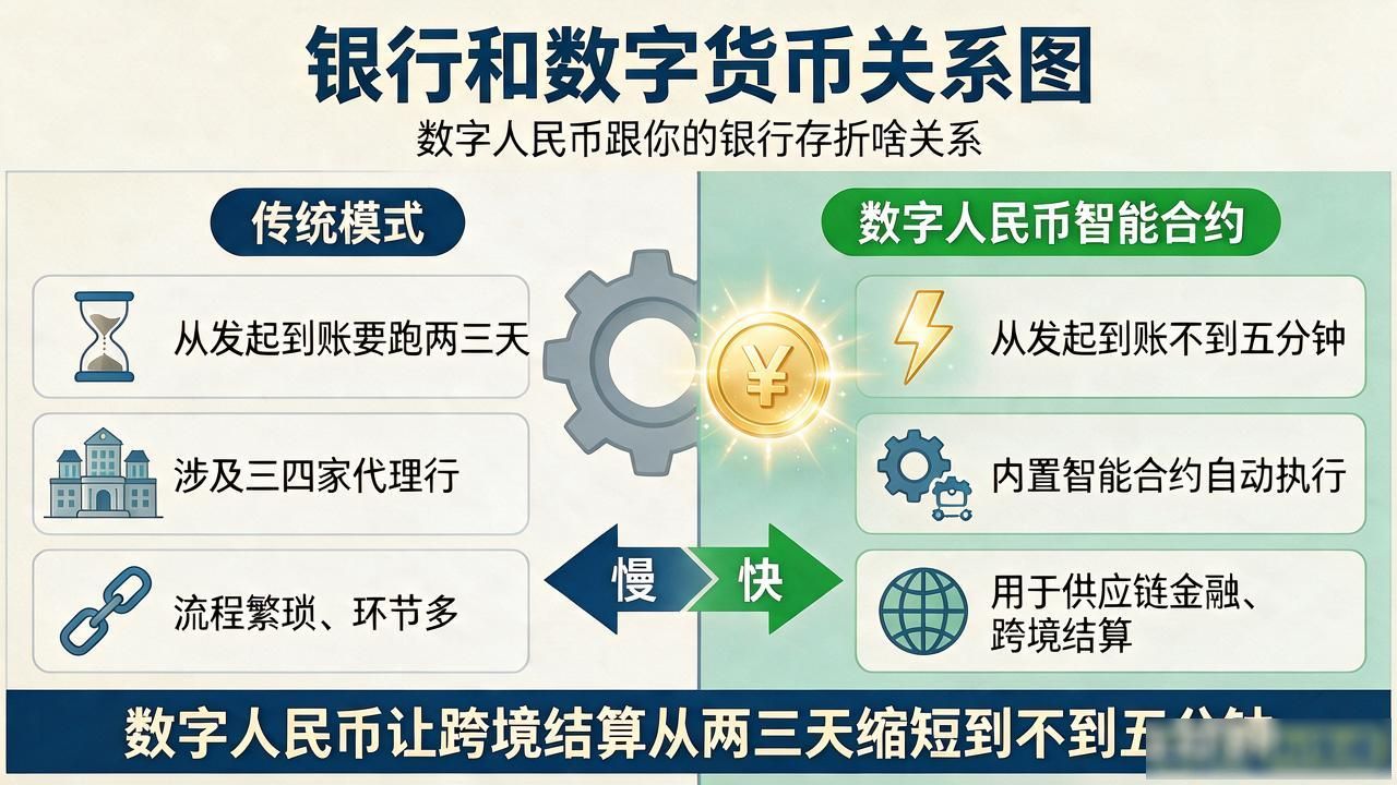 银行和数字货币关系图，数字人民币跟你的银行存折啥关系