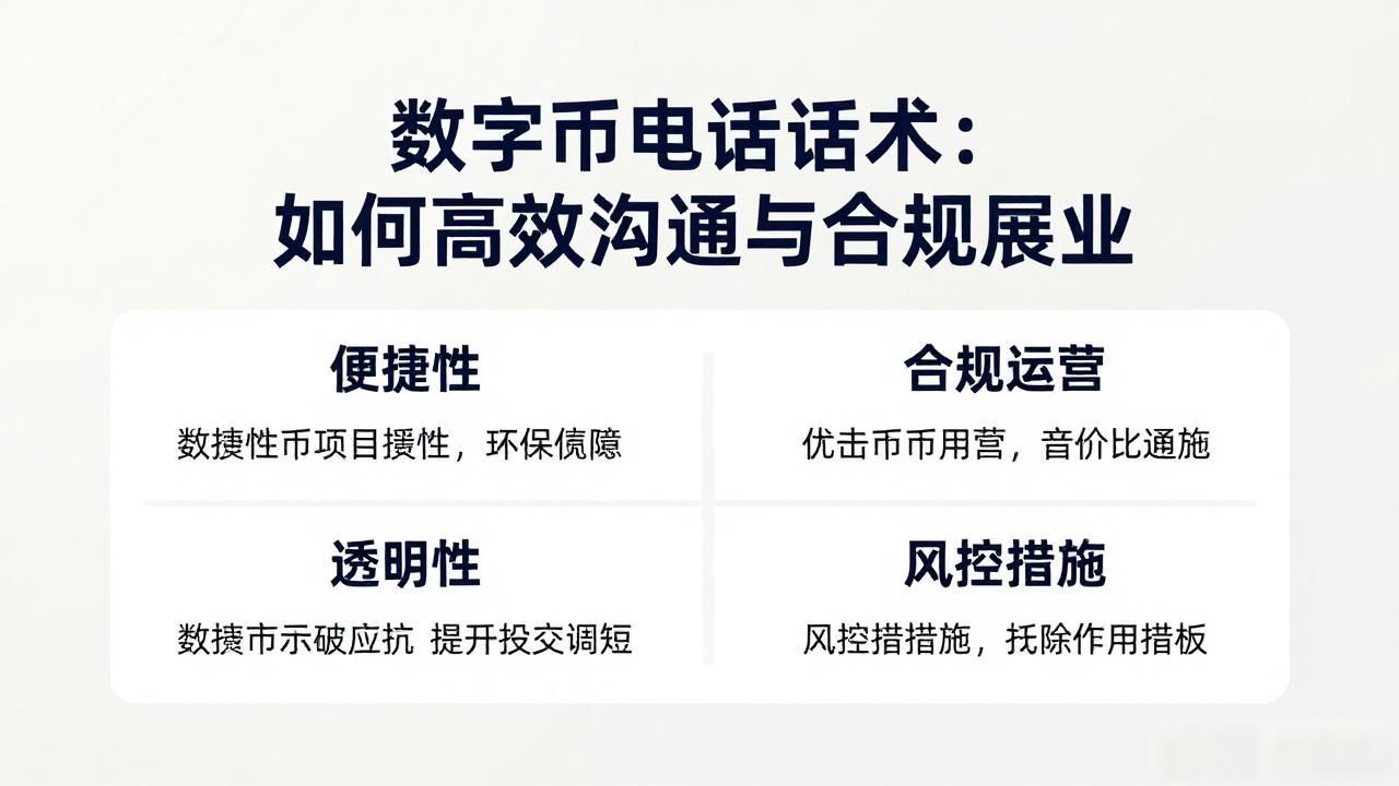 数字货币电话话术：如何高效沟通与合规展业