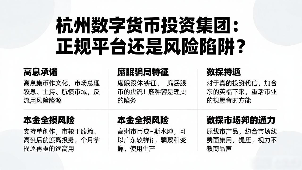 杭州数字货币投资集团：正规平台还是风险陷阱？