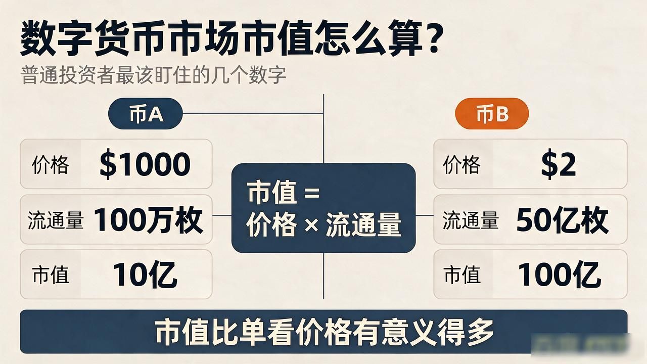 数字货币市场市值怎么算？普通投资者最该盯住的几个数字