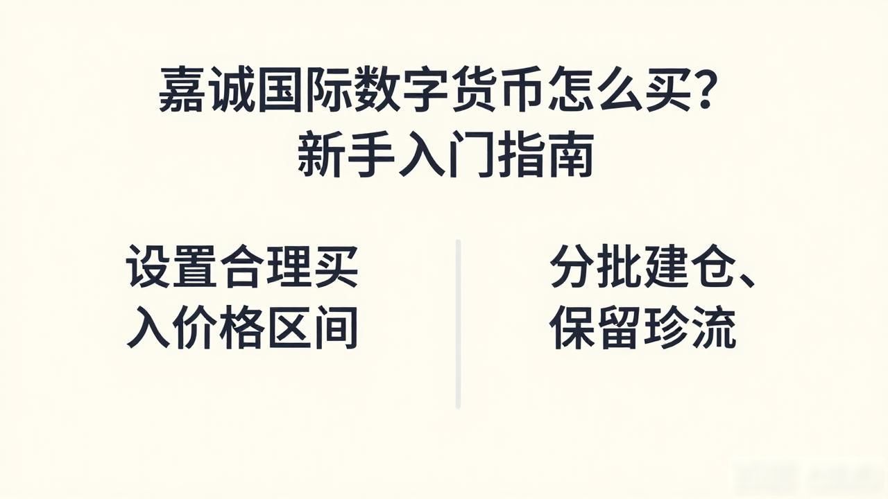 嘉诚国际数字货币怎么买？新手入门指南