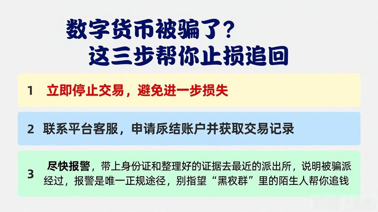 数字货币被骗了？这三步帮你止损追回